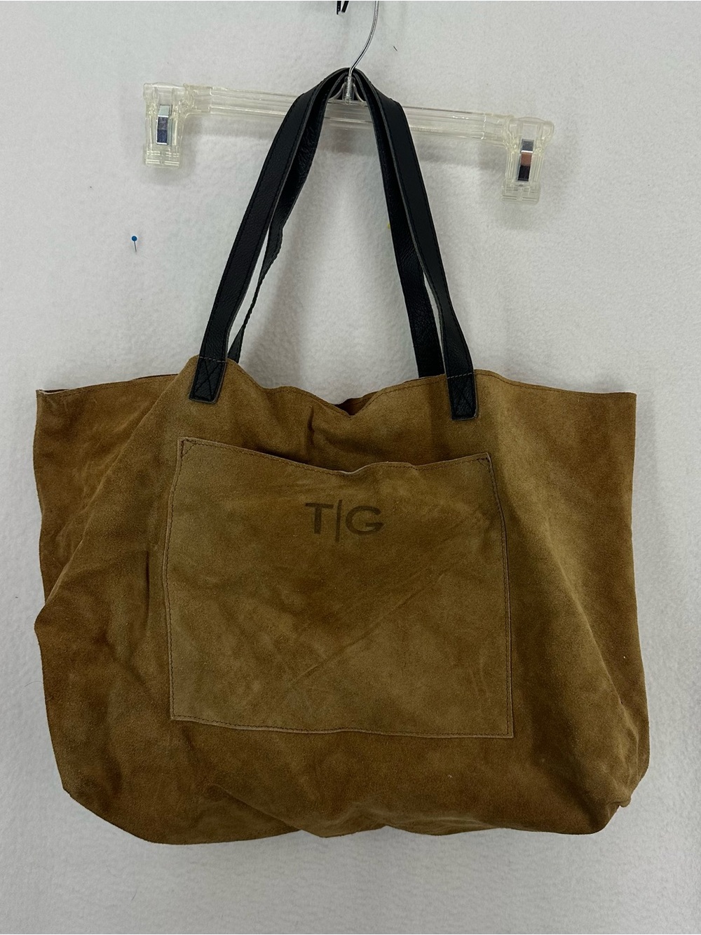 Mark & Graham Genuine Leather Suede Tote Bag Brown Large Shoulder Handbag